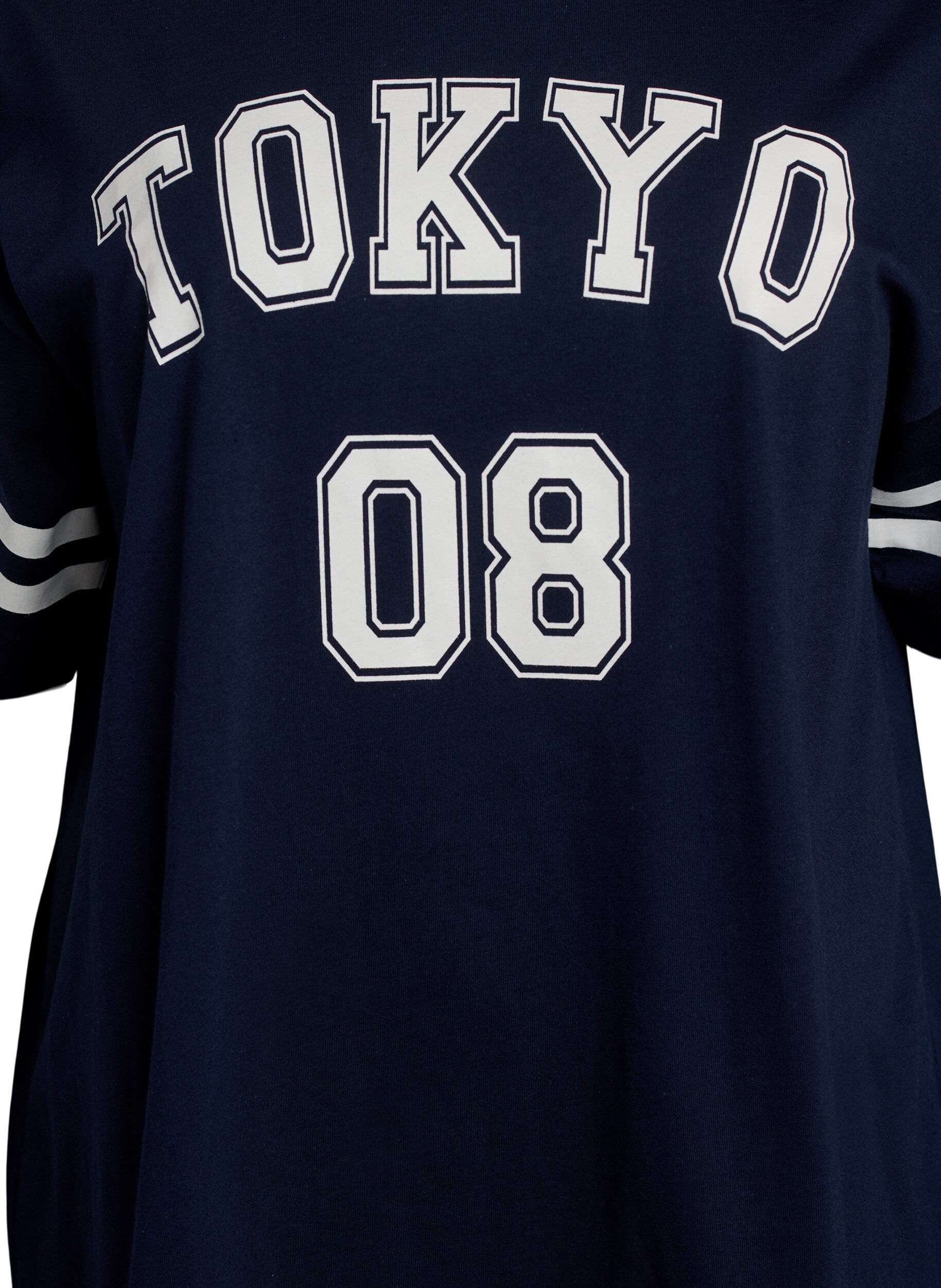 Zizzi Sportowy T-shirt oversize w stylu uniwersyteckim, Niebieskie, Packshot image number 2