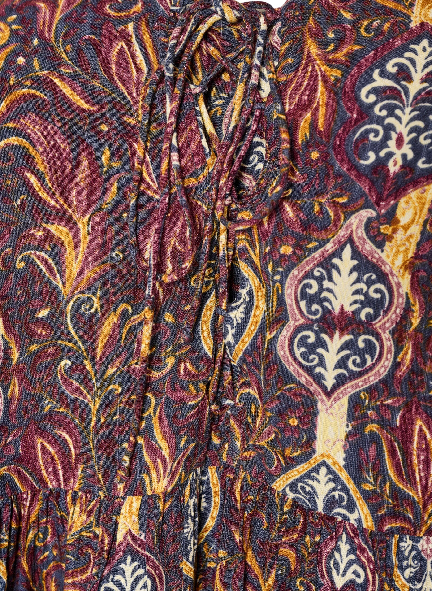 ZizziBluzka z nadrukiem w stylu paisley i koronkowym detalem, Fioletowy, Packshot image number 2