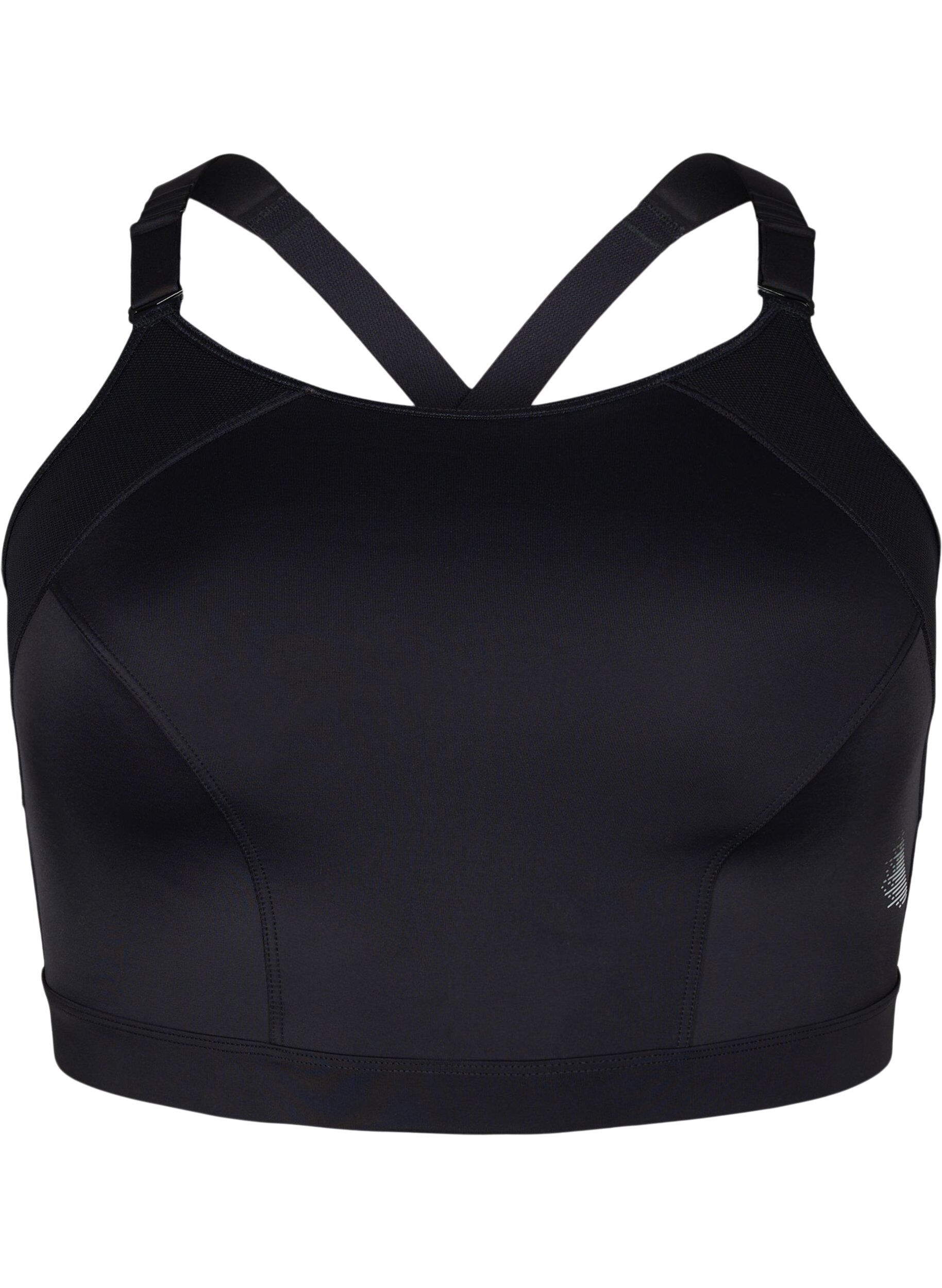 Zizzi CORE, SUPER HIGH, SPORTS BRA &ndash; Biustonosz sportowy z regulowanymi ramiaczkami, Black, Packshot image number 0