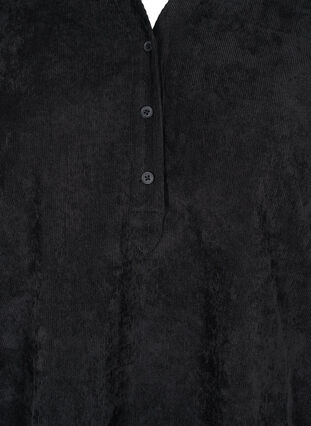 Aksamitna sukienka z 3/4-length rekawami i guzikami, Black, Packshot image number 2