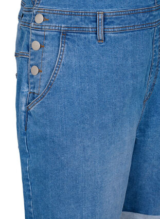 Jeansowe spodenki typu kombinezon, Light blue denim, Packshot image number 3