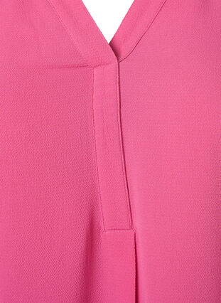Jednokolorowy top z dekoltem w szpic, Shocking Pink, Packshot image number 2