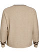 Sweter z logo i kontrastowymi paskami, Beżowy, Packshot image number 1