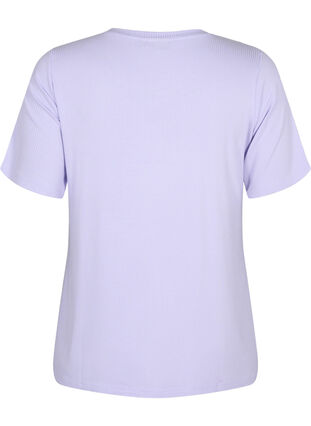 Prazkowana koszulka z wiskozy, Lavender, Packshot image number 1