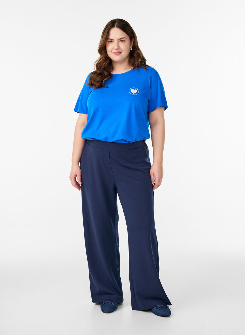 Koszulka z motywem, Niebieskie, Model image number 1