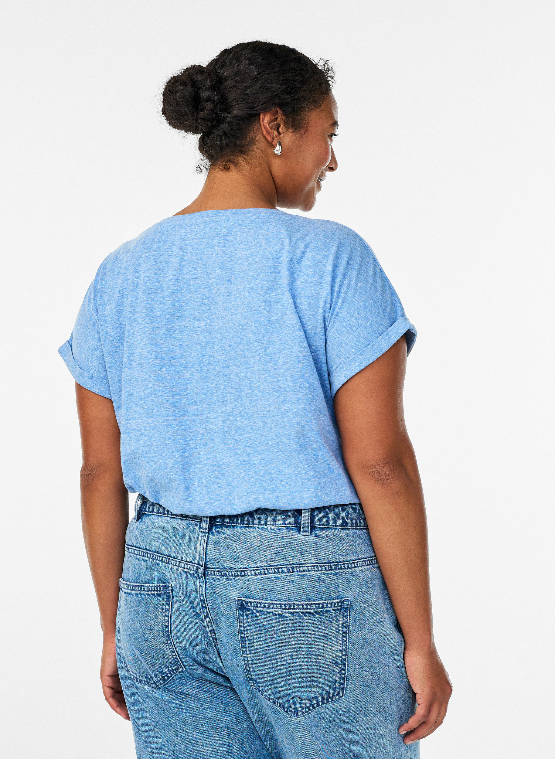 Zizzi Melanzowa koszulka z kr&oacute;tkim rekawem, Niebieskie, Model image number 2