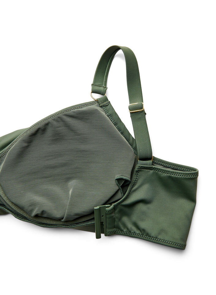 Biustonosz bikini z fiszbinem i detalem w kolorze zlotym, Zielony, Packshot image number 3