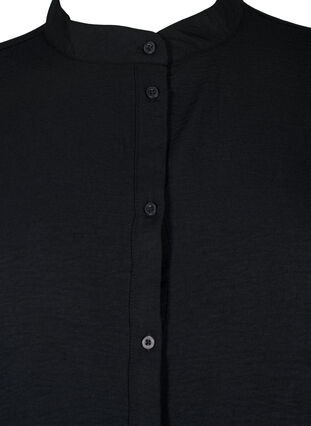 Bluzka koszulowa z szydelkowymi detalami, Black, Packshot image number 2