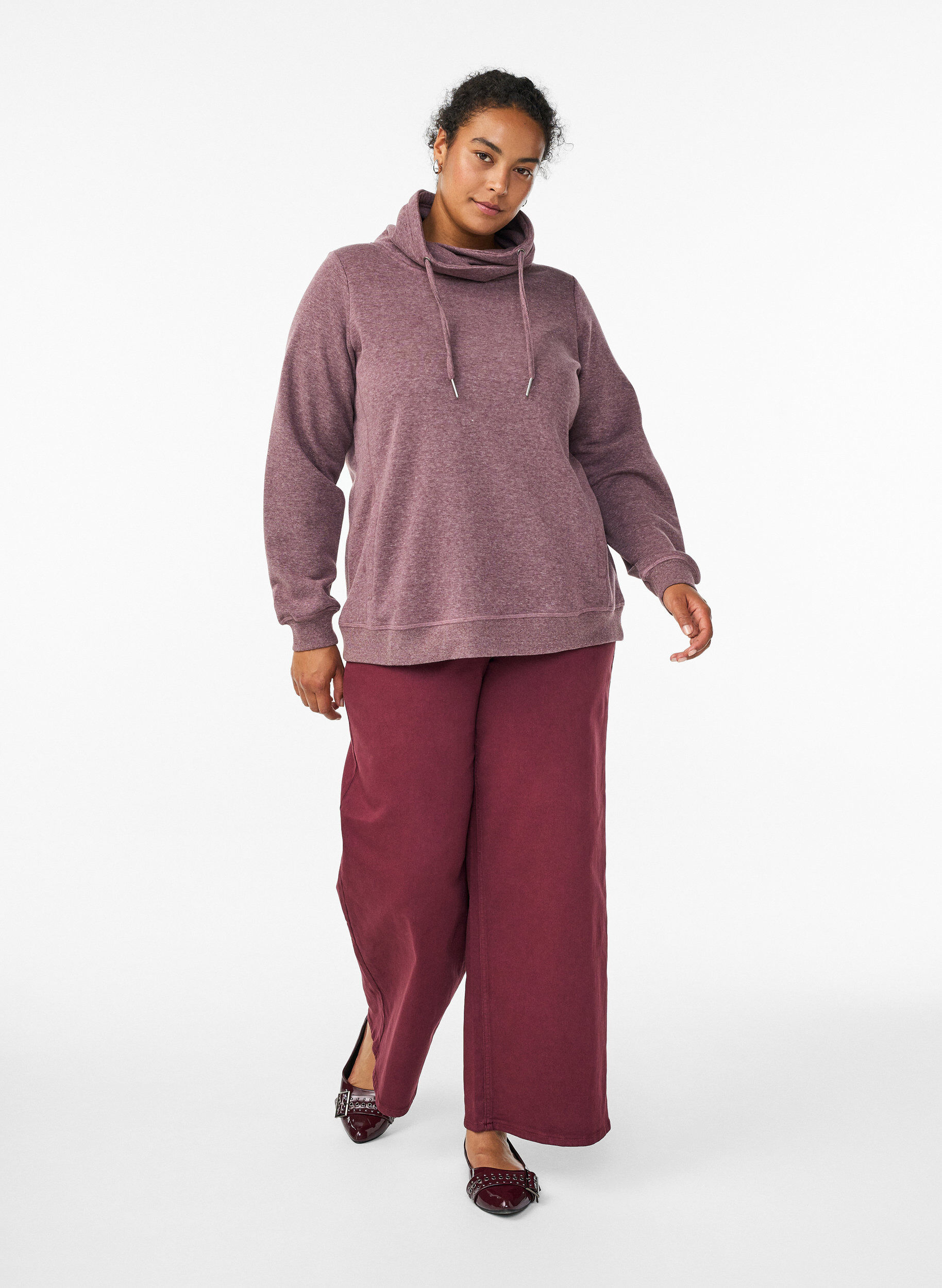 ZizziBluza z wysokim kolnierzem i kieszeniami, Czerwony, Model image number 1