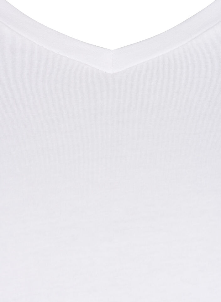 Podstawowa, gladka bawelniana koszulka, Biały, Packshot image number 2