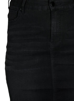 Dzinsowa spódnica midi z rozcieciami, Black, Packshot image number 2