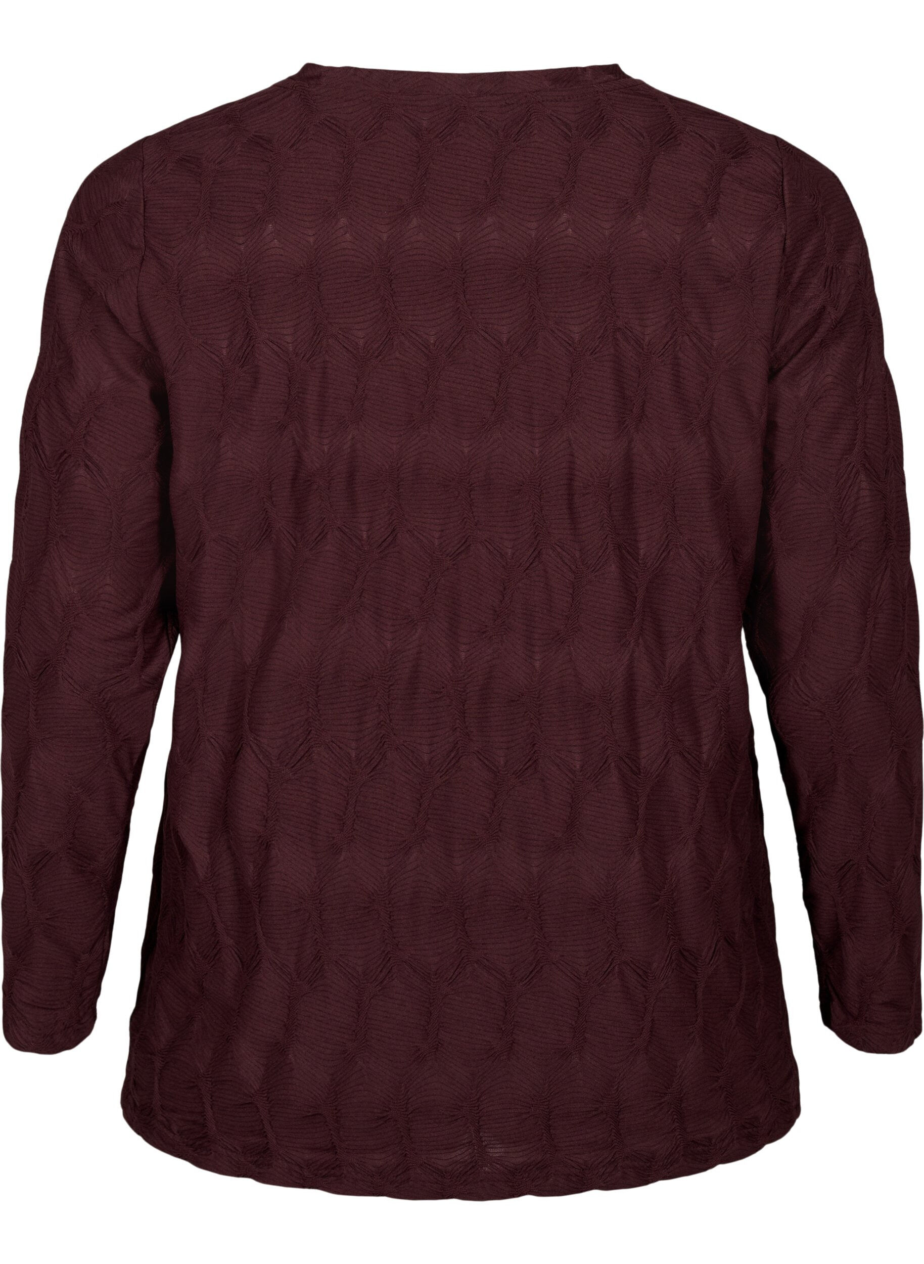 Zizzi FLASH &ndash; bluzka z dlugim rekawem ze strukturalnej tkaniny, Fudge, Packshot image number 1