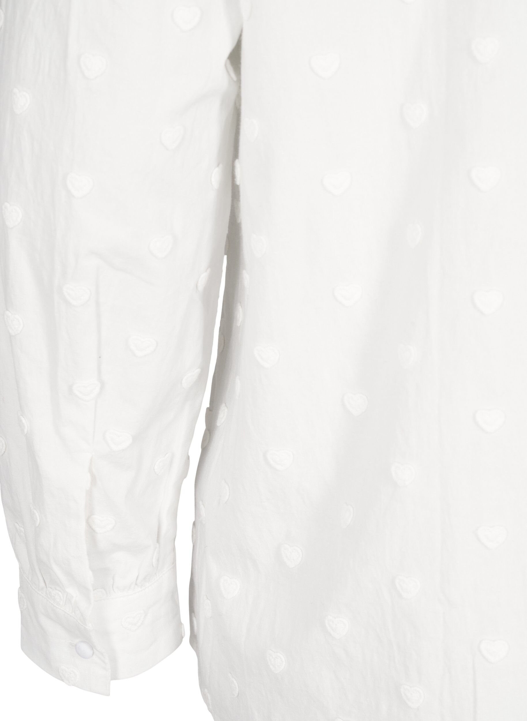 Zizzi Koszula z kolnierzykiem i naszytymi sercami, Biały, Packshot image number 3