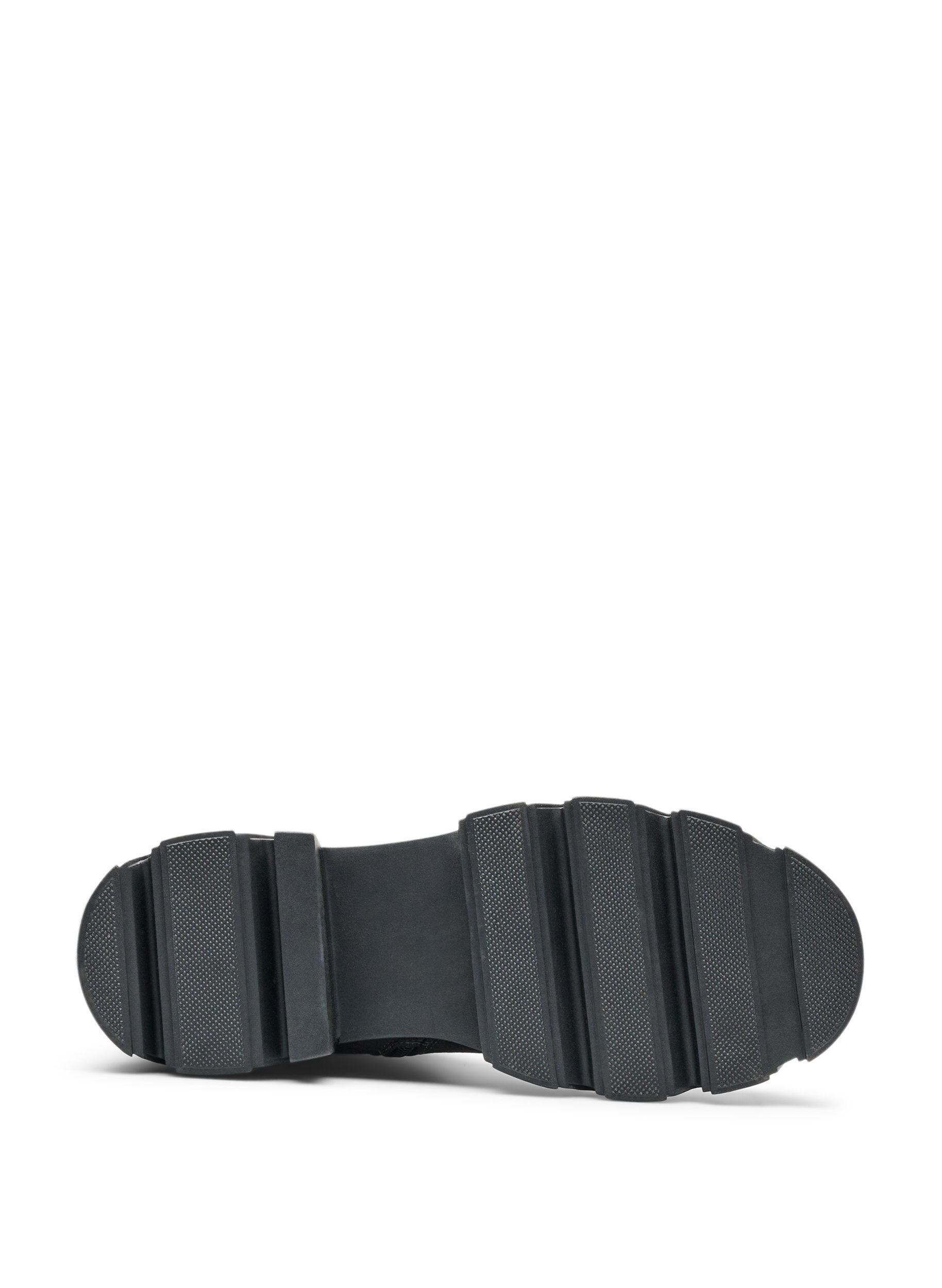 ZizziDlugie buty z zebrowanym, elastycznym cholewem i grube podeszwa, Brązowy, Packshot image number 5