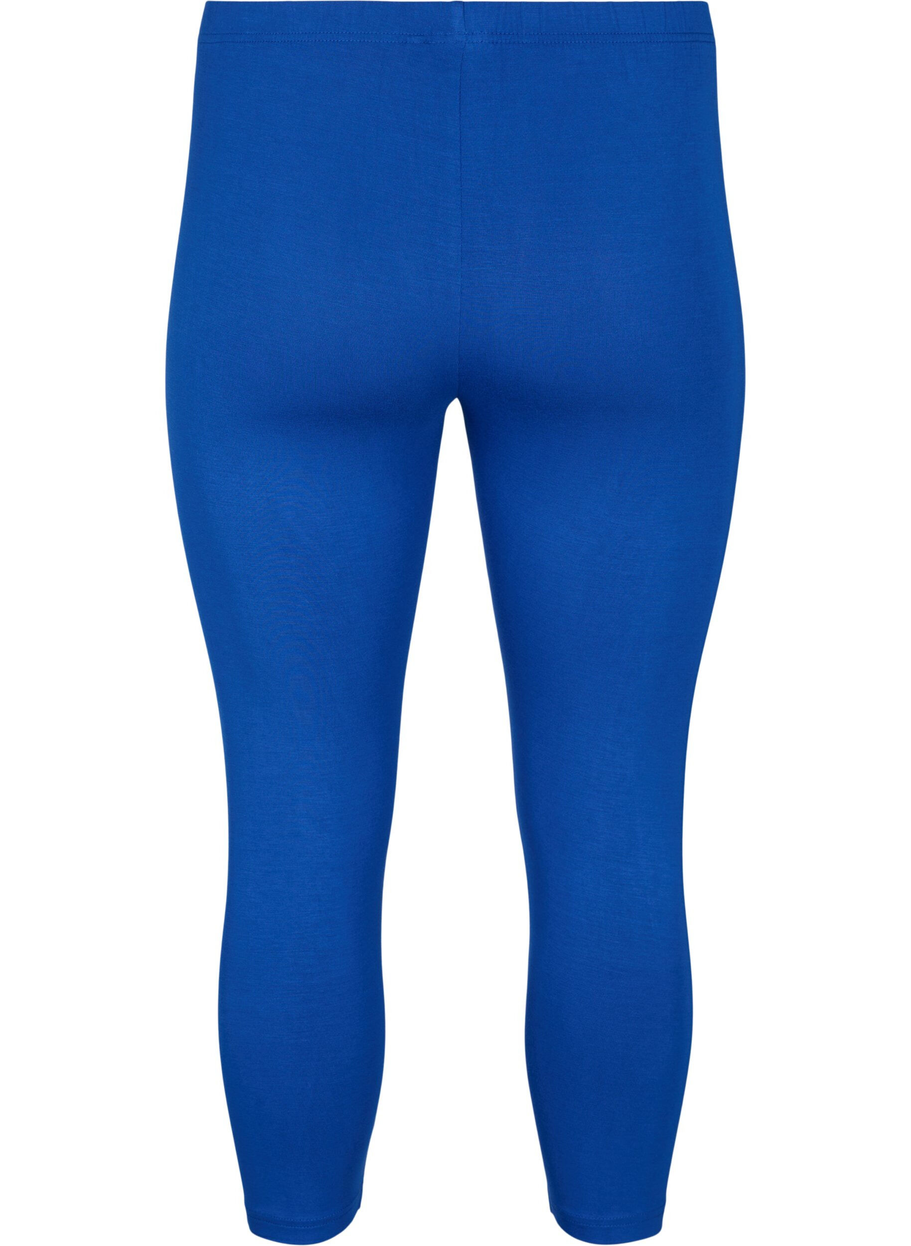 Zizzi 3/4-length wiskozowe legginsy w stylu basic, Niebieskie, Packshot image number 1