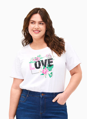 FLASH – koszulka z motywem, Bright White Love, Model image number 0