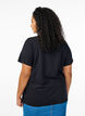 T-shirt z guzikami, Czarne, Model image number 2