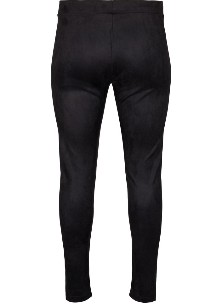 Legginsy z imitacji zamszu, Black, Packshot image number 1