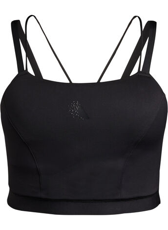 Biustonosz sportowy z krzyzowym detalem z tylu, Czarne, Model