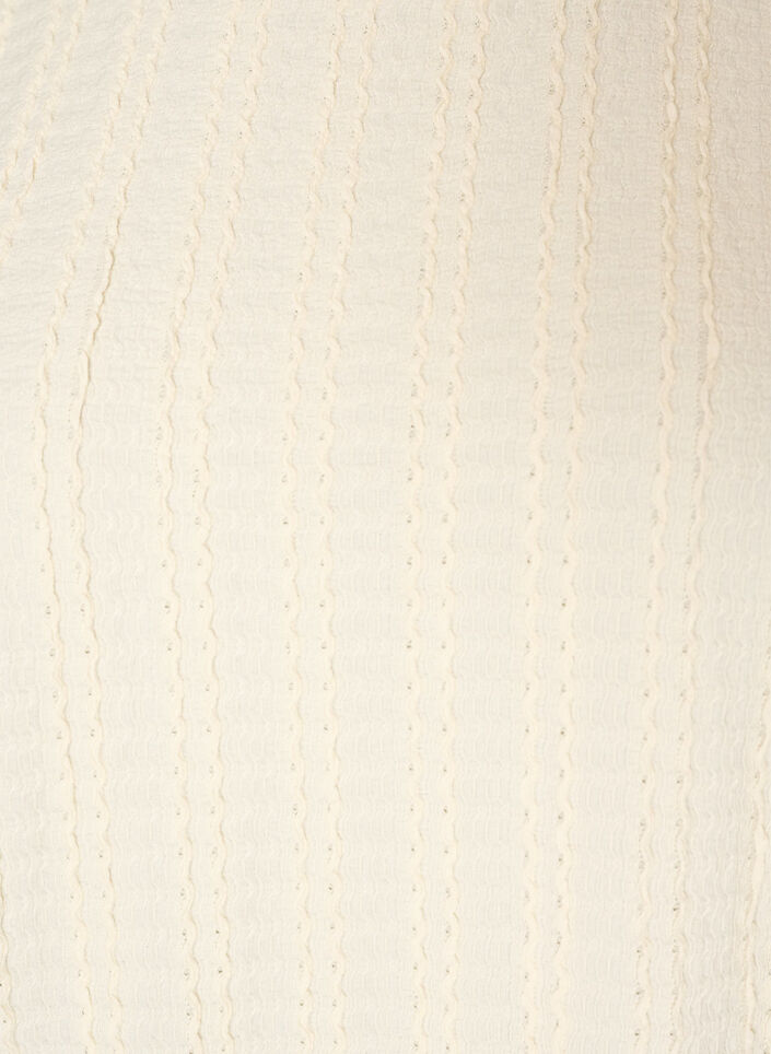 Bluzka z fakturowanego jerseyu o fasonie balonowym, Biały, Packshot image number 2