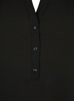 Bluzka z krótkim rekawem i dekoltem w serek, Black, Packshot image number 2