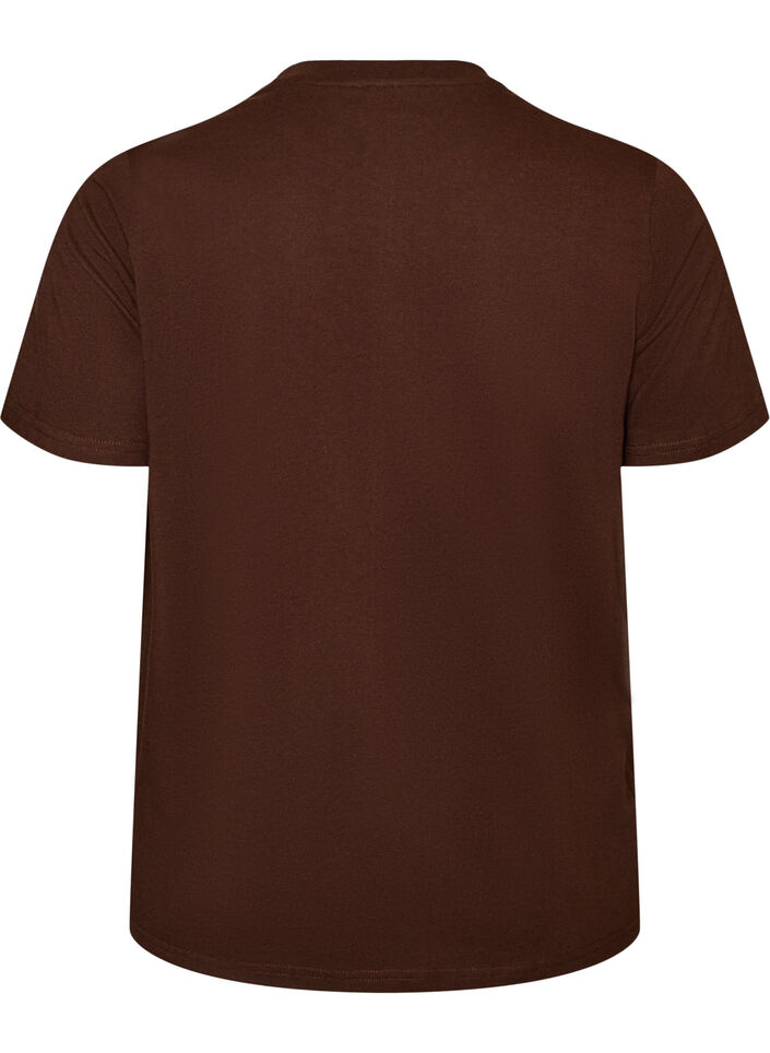 T-shirt z bawelny organicznej z nadrukiem, Brązowy, Packshot image number 1