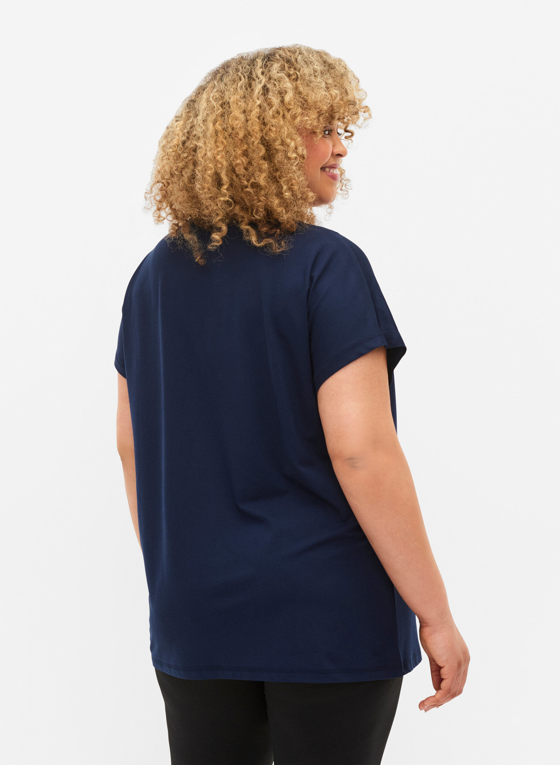 Zizzi Koszulka treningowa z okraglym dekoltem, Black Iris ASS, Model image number 1