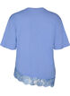 T-shirt z asymetrycznym koronkowym wykonczeniem, Fioletowy, Packshot image number 1
