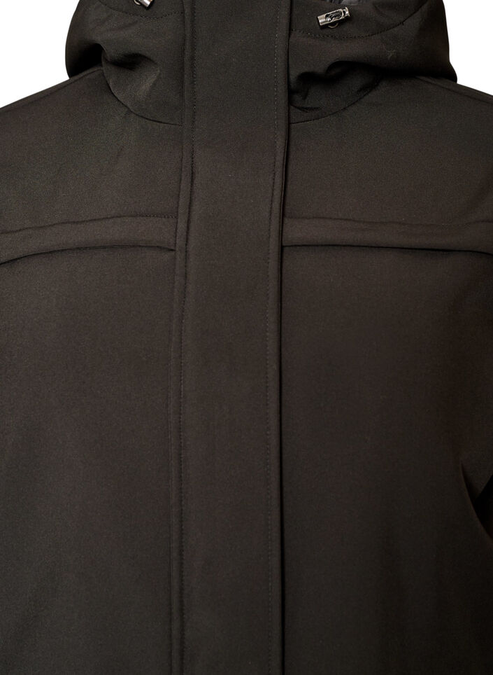 Hydrofobowa kurtka softshell z pikowana podszewka, Czarne, Packshot image number 2