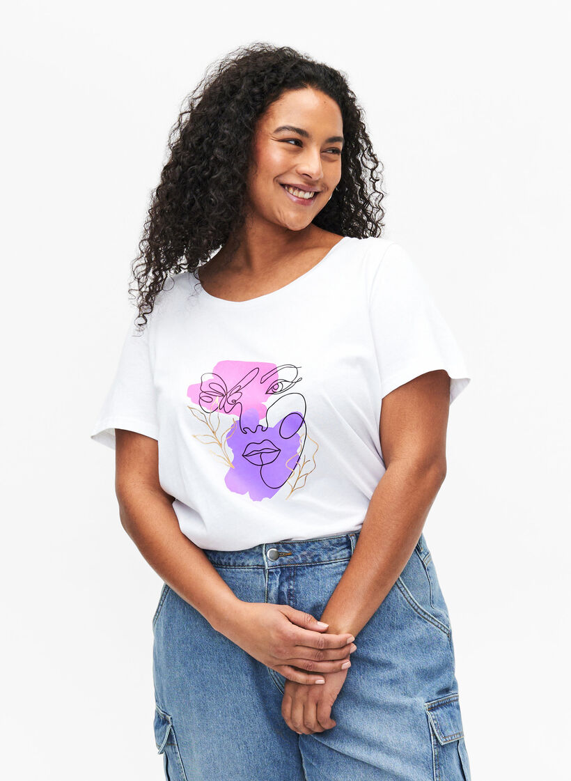 Bawelniana koszulka z motywem, B. White w. Face, Model image number 0