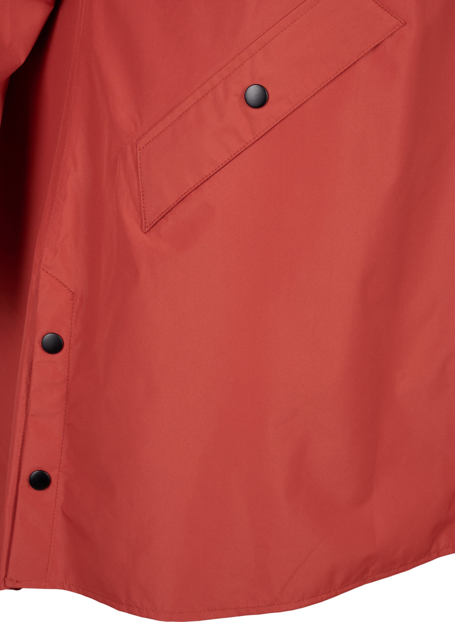 Zizzi Kurtka przeciwdeszczowa z kieszeniami i kapturem, Czerwony, Packshot image number 3