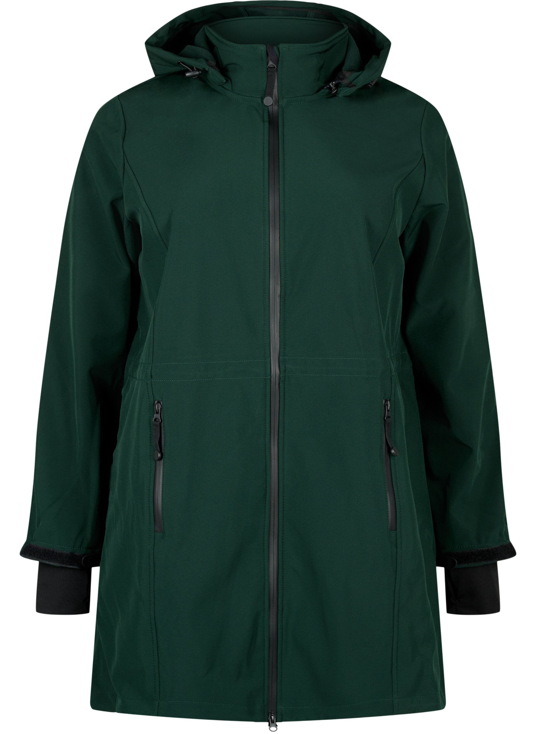 ZizziKurtka softshell z odpinanym kapturem, Zielony, Packshot image number 0