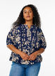 Bluzka z nadrukiem i rekawami 1/2, Niebieskie, Model image number 0