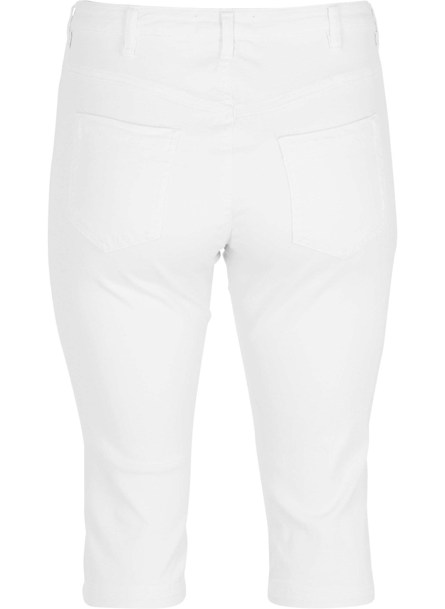 ZizziAmy capri jeans z wysokim stanem i bardzo dopasowanym krojem, Biały, Packshot image number 1