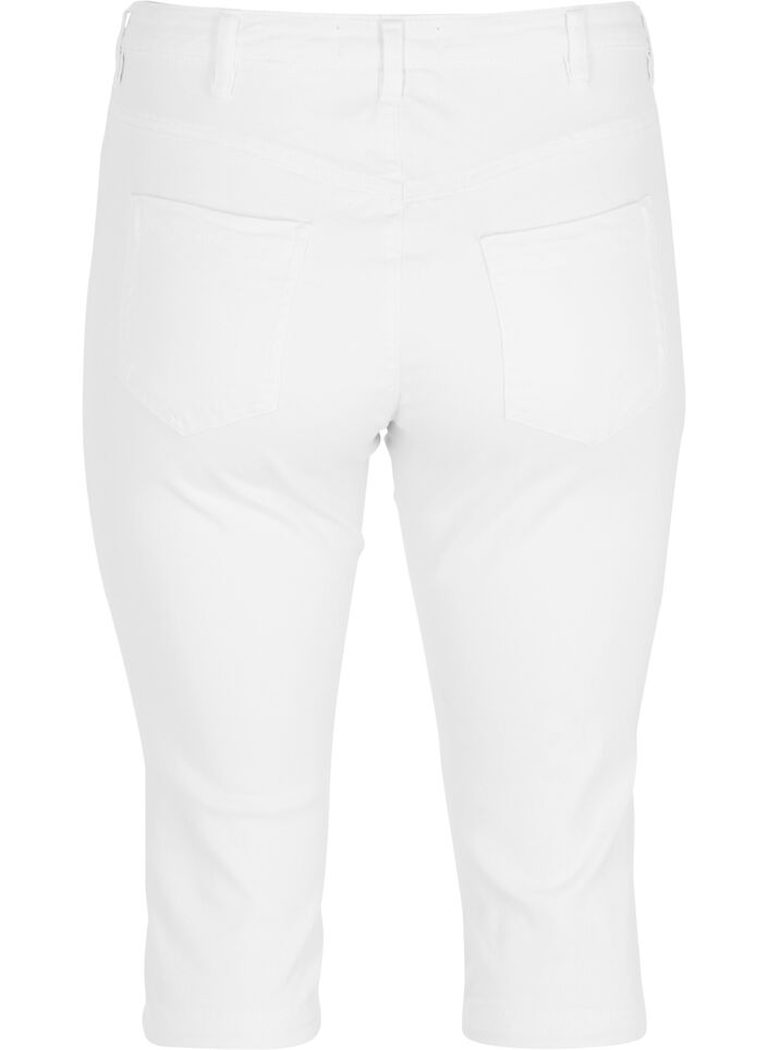 Amy capri jeans z wysokim stanem i bardzo dopasowanym krojem, Biały, Packshot image number 1