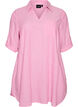 Linen and viscose tunic with A-shape, Pink, Packshot image number 0