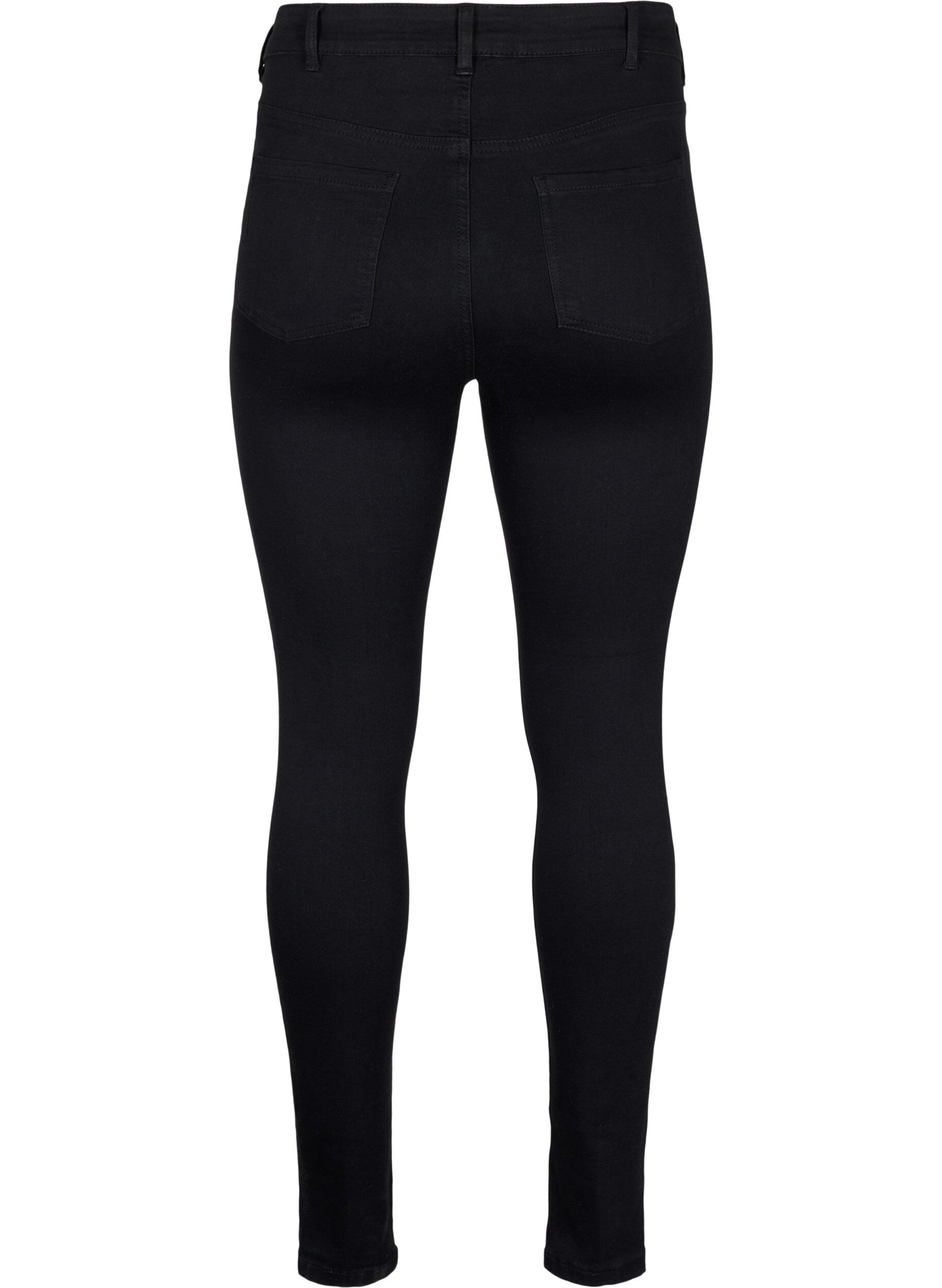 Zizzi Super slim jeans with high waist, Black, Packshot image number 1