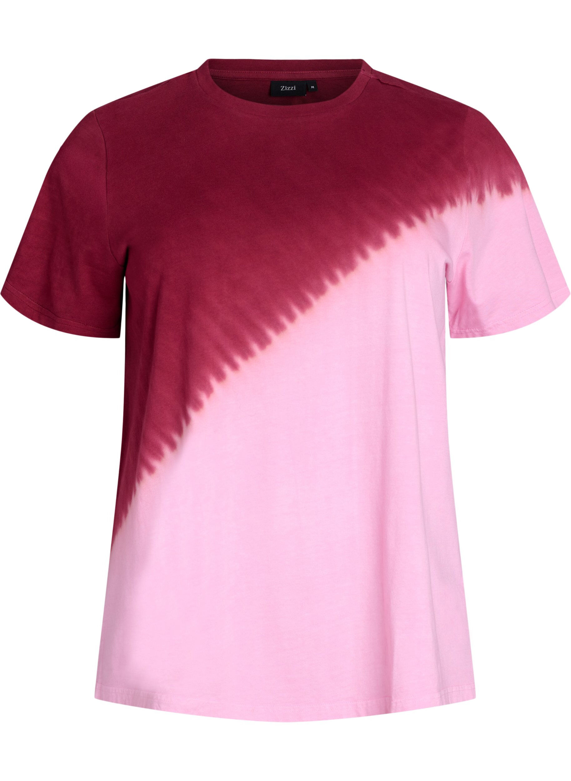 Zizzi T-shirt dip-dye z bawelny organicznej, Czerwony, Packshot image number 0