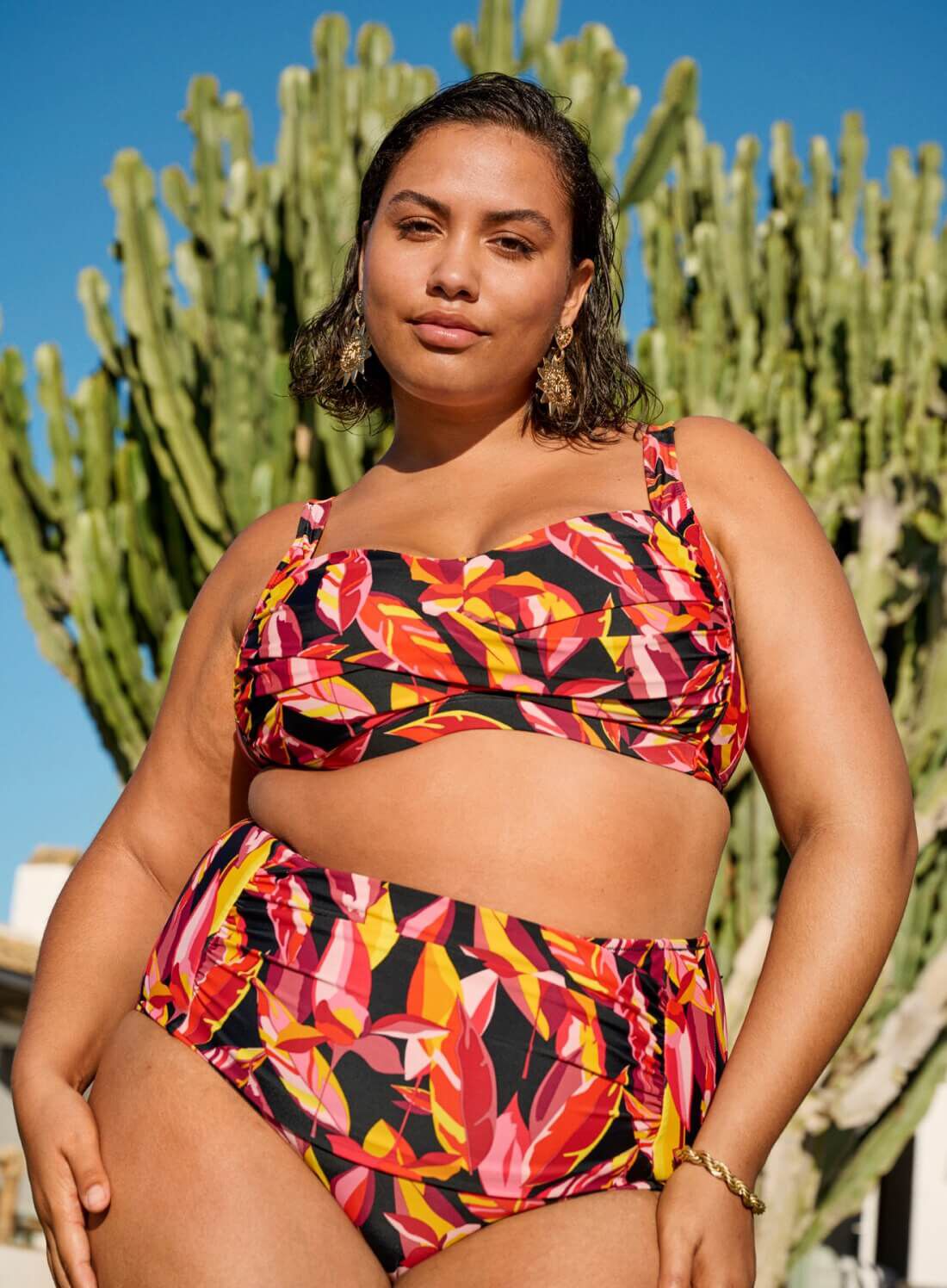 Zestaw bikini z liśćmi, , Model