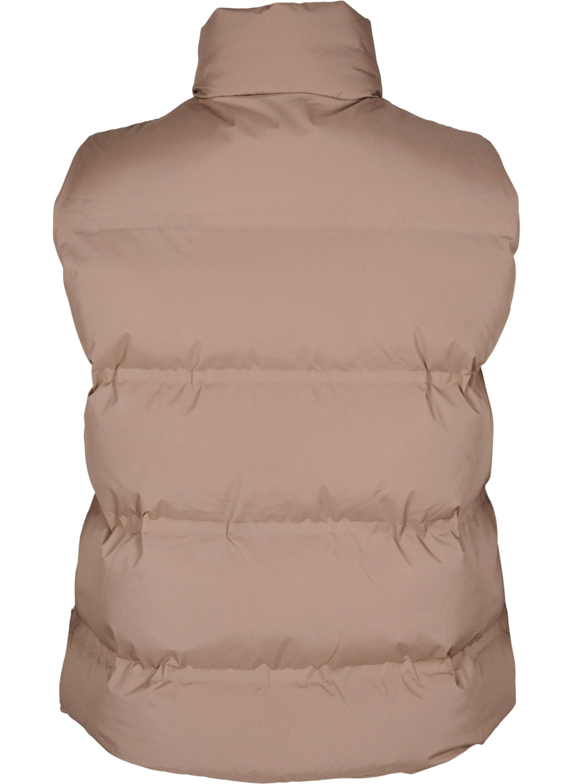 ZizziKr&oacute;tki bufiasty bezrekawnik z wysokim kolnierzem, Brązowy, Packshot image number 1