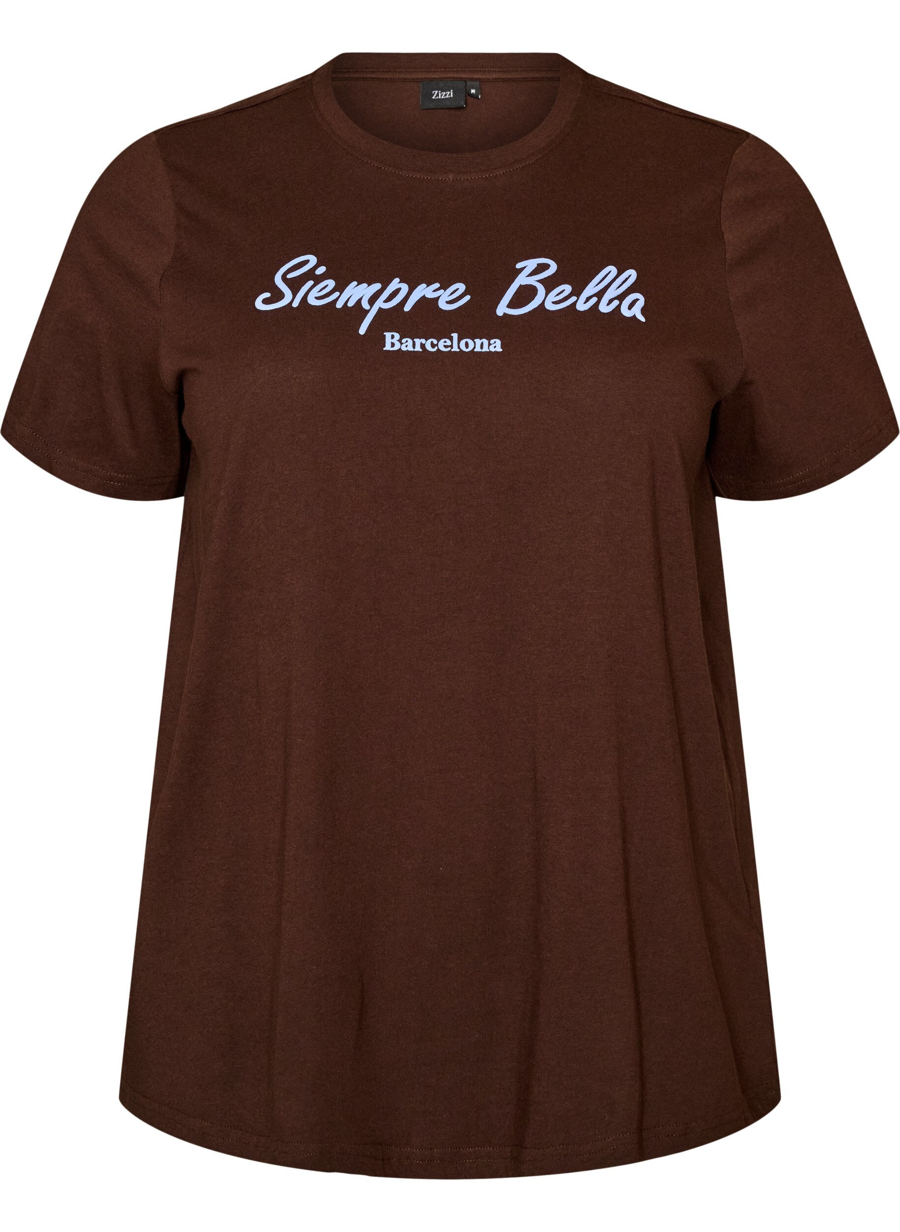 ZizziT-shirt z bawelny organicznej z nadrukiem, Brązowy, Packshot image number 0