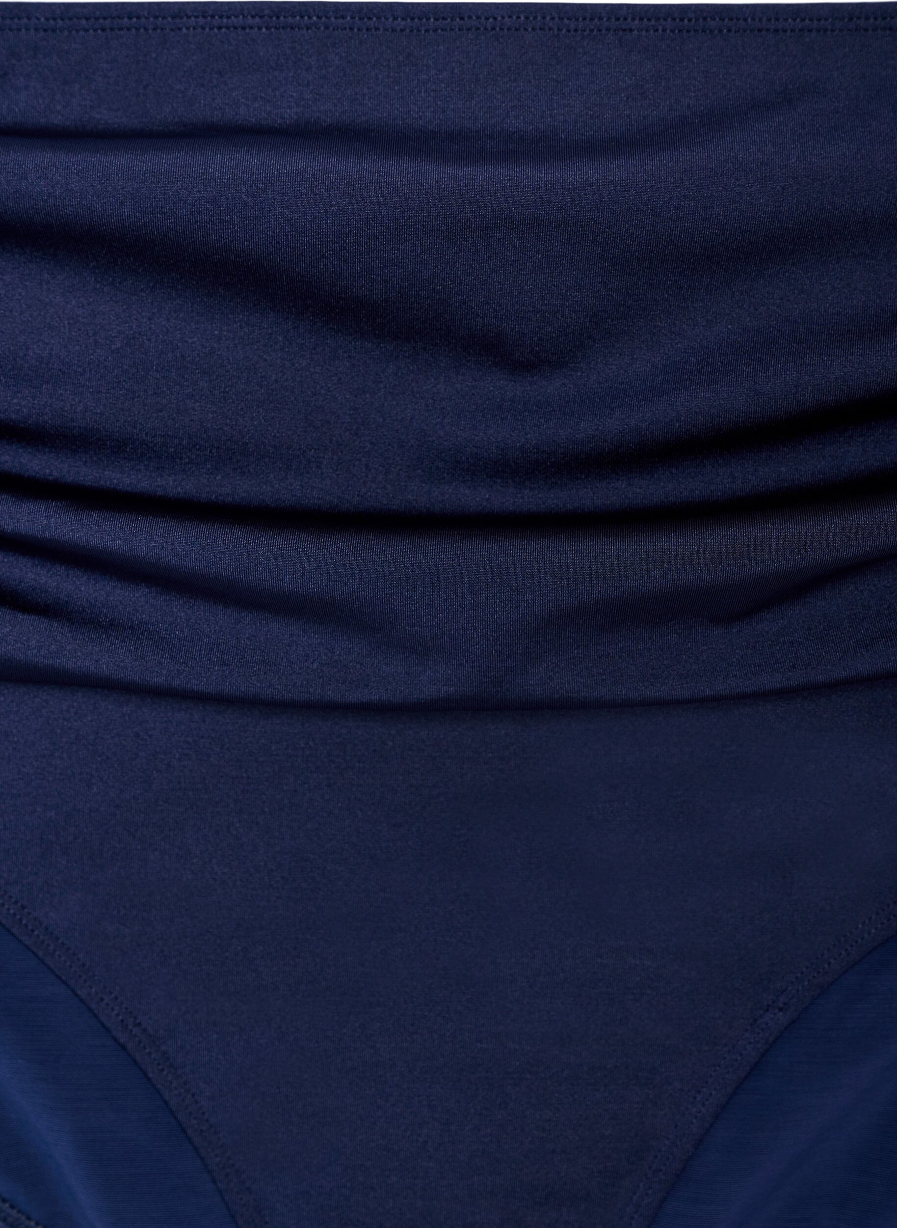 ZizziBikini briefs with draping and high waist, Blue, Packshot image number 2