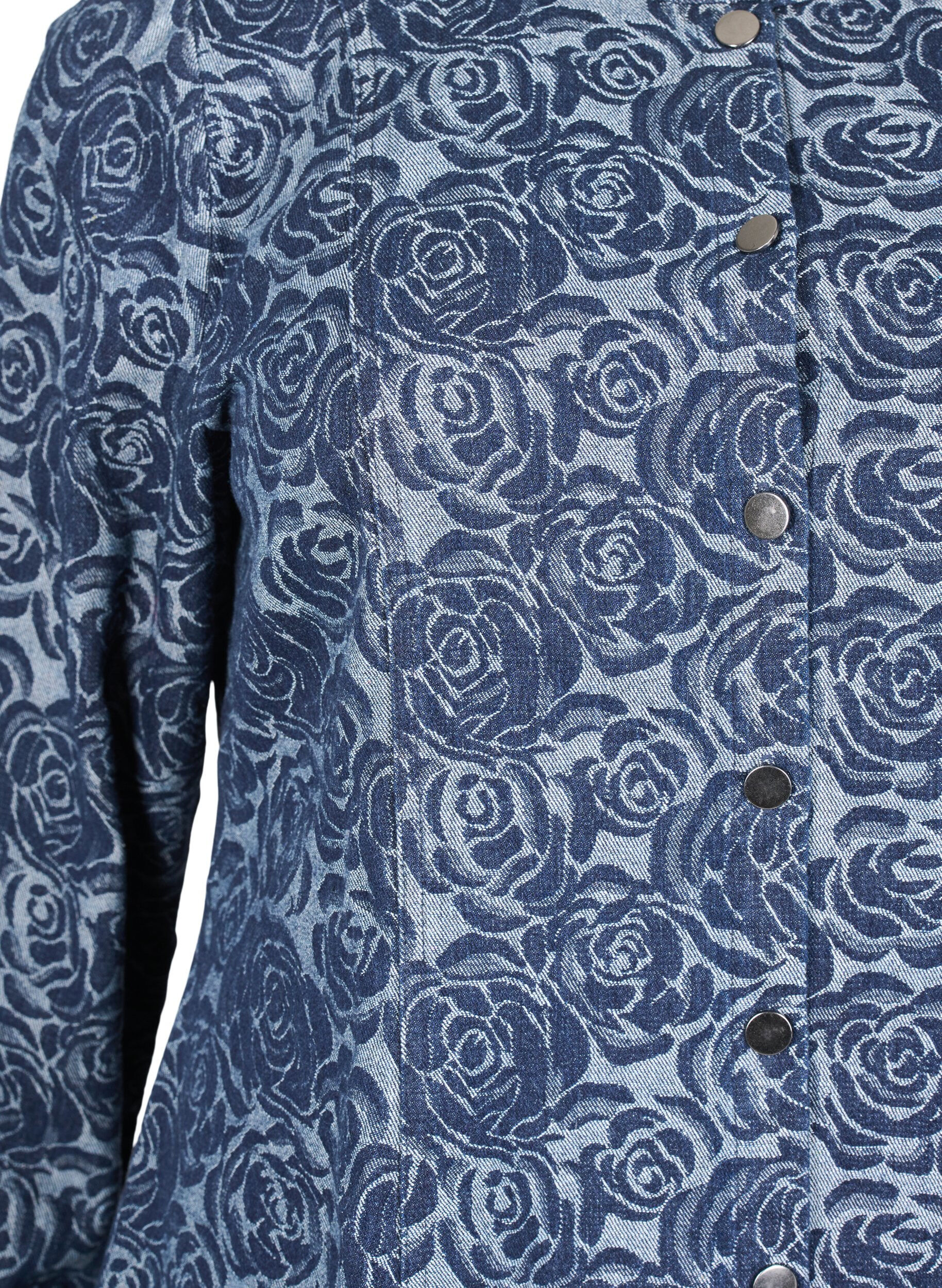 Zizzi Koszula dzinsowa w r&oacute;zany wz&oacute;r, Denim Rose AOP, Packshot image number 2
