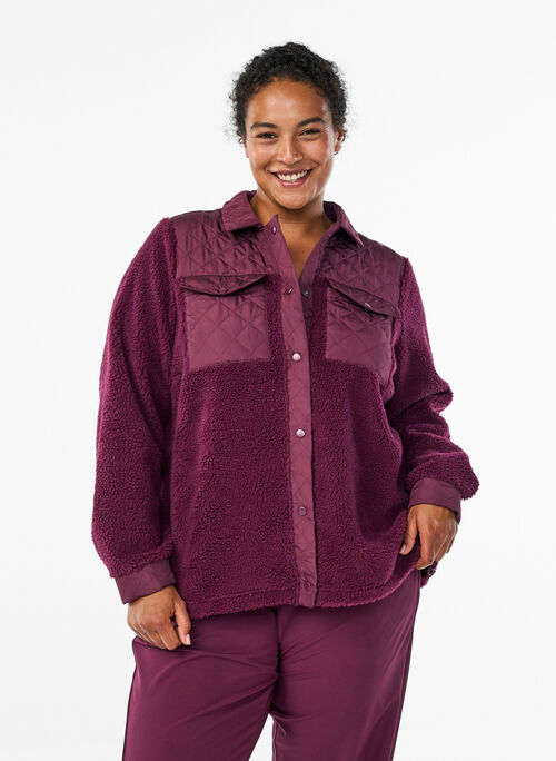 Kurtka polarowa z pikowanymi detalami