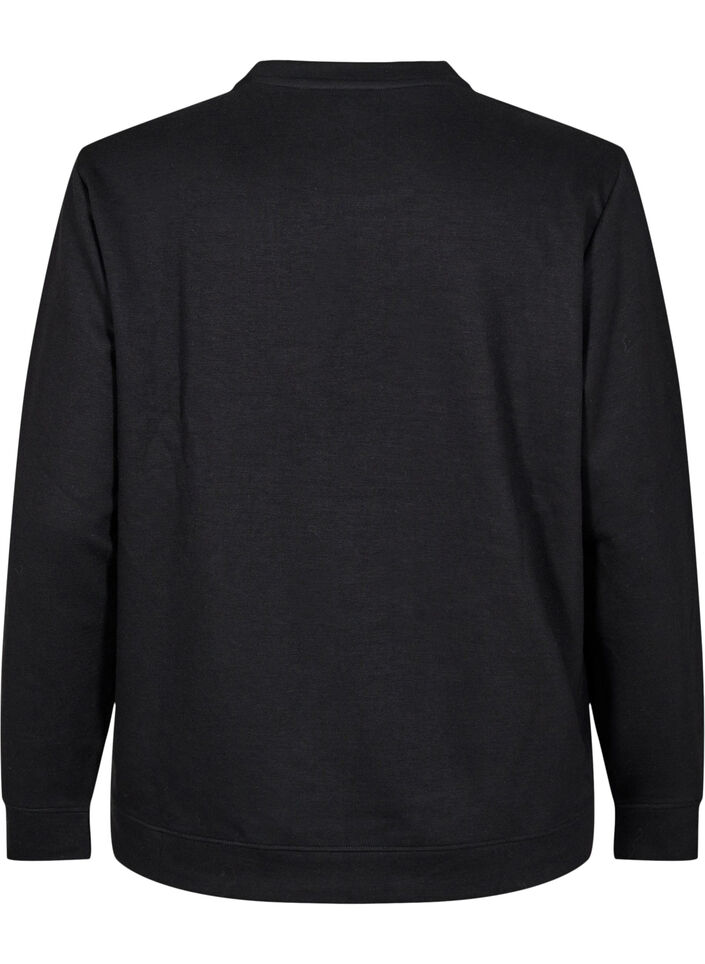 Bluza z okraglym dekoltem, Czarne, Packshot image number 1
