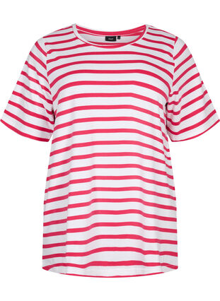 Bawelniana koszulka w paski, Bright Rose Stripes, Packshot image number 0