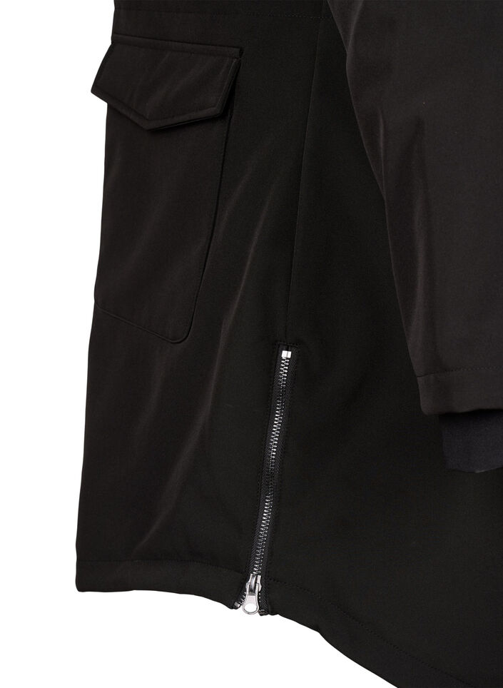 Hydrofobowa kurtka softshell z pikowana podszewka, Czarne, Packshot image number 4