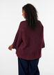Prazkowany sweter z rekawami 3/4, Czerwony, Model image number 2