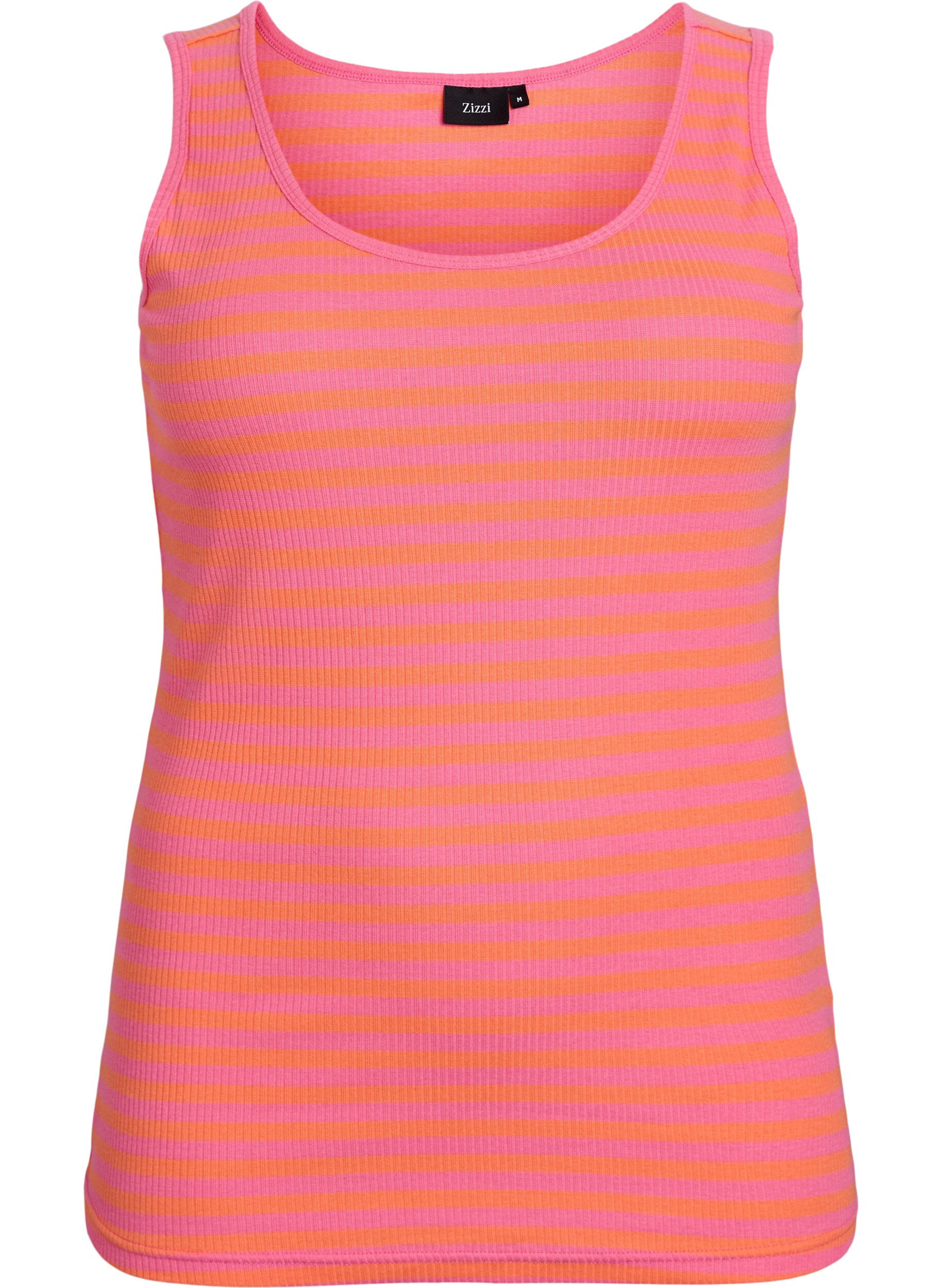 ZizziTank top w paski o prazkowanej strukturze, Czerwony, Packshot image number 0