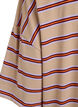 T-shirt w rozmiarze oversize z paskami i rekawami 1/2, Beżowy, Packshot image number 3